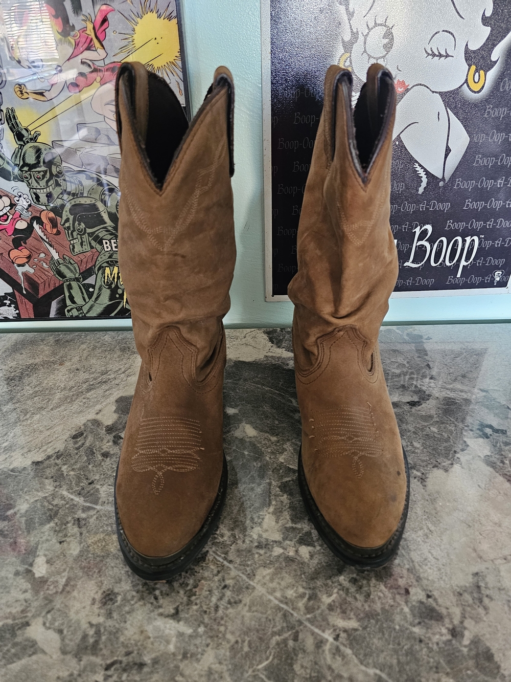 Shyanne Brown Suede Western Heeled Boots
